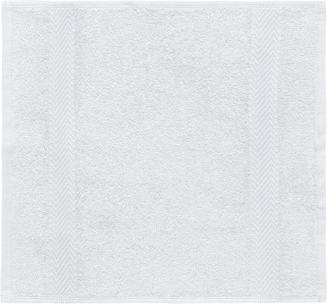 ERWIN M. Seiftuch Bermuda aus Baumwolle, weiß, 5er Pack, B/L: 30 x 30 cm - Bild 1