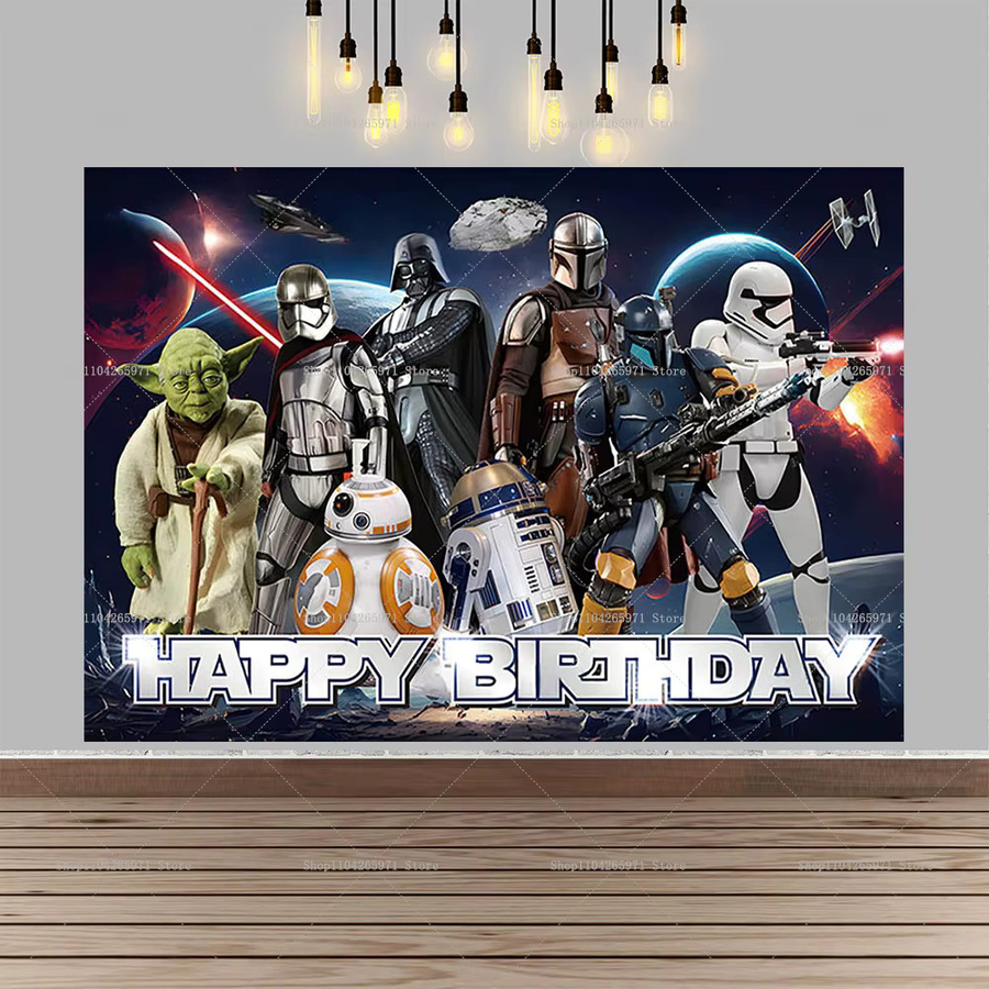 Star Wars Galaktisches Abenteuer Party-Hintergrund von BEAST KINGDOM für Kindergeburtstage und Fotografie, B/H: 150 x 100 cm - Bild 2