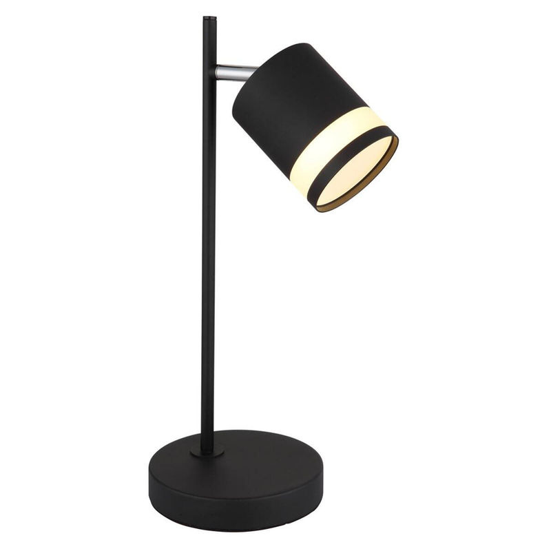 GLOBO Tischleuchte modern in Schwarz aus Metall und Kunststoff mit Opal-Diffusor, B/H/T: 15 x 40 x 12,7 cm - Bild 3