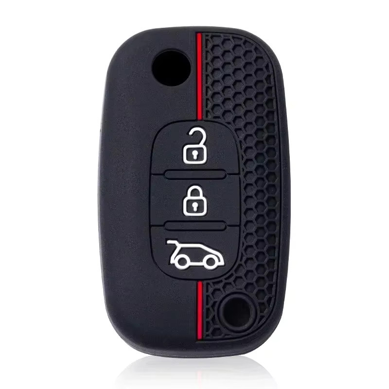 Silikon Schlüsselhülle für Renault Modus Clio Megane Kangoo und Lada in Schwarz - Bild 3
