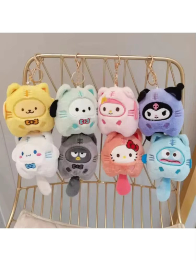 SANRIO Plüsch-Schlüsselanhänger Hello Kitty, My Melody, Kuromi, Cinnamoroll, Stofftier - Bild 1