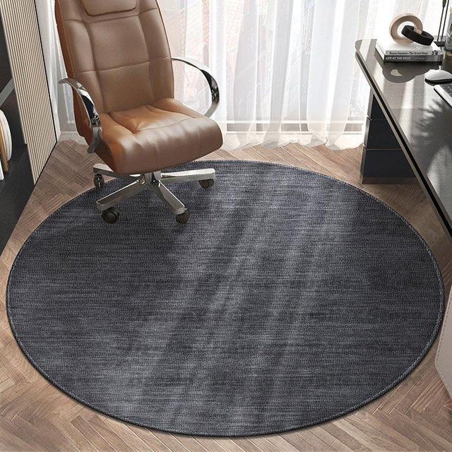 Runder Teppich JGJG in Grau mit Streifen für Wohnzimmer und Schlafzimmer, Durchmesser: 180 cm - Bild 1