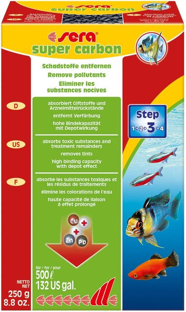 Sera Teich-Wasseraufbereiter Super Carbon mit Aktivkohle, 250 g - Bild 1