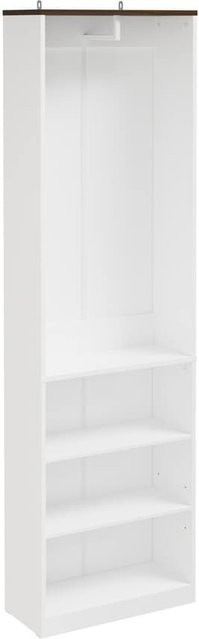 SoBuy Kleiderschrank als offenes Regal mit 3 Fächern und Kleiderstange, Weiß, B/T/H: 55 x 25 x 187 cm - Bild 1
