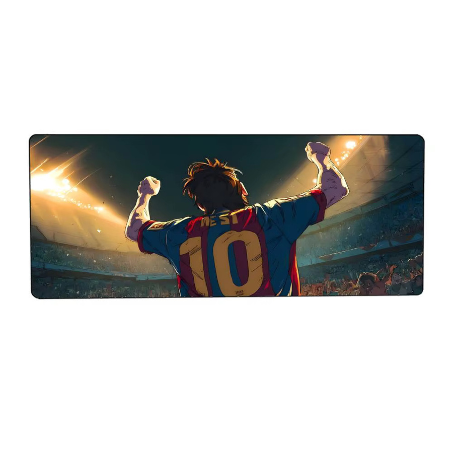 M-mESSI Hot Star Gaming-Mauspad mit LockEdge, große und verdickte Tischunterlage für Computer und Tastatur, Schwarz/Mehrfarbig - Bild 5
