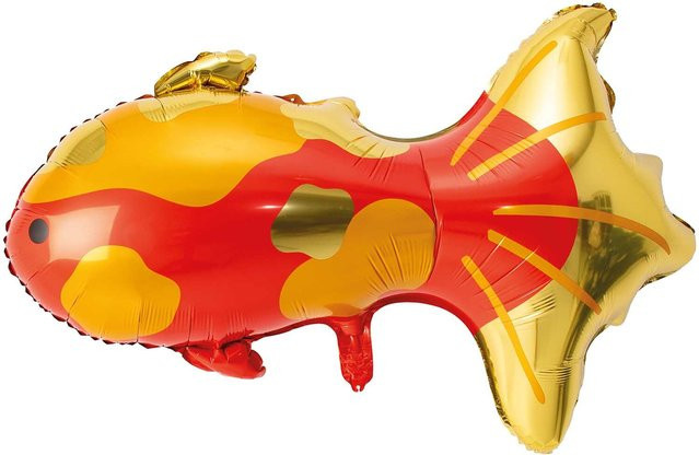 Rico Design Folienballon Koi in Gold, Breite: 85 cm, Höhe: 54,5 cm - Bild 1