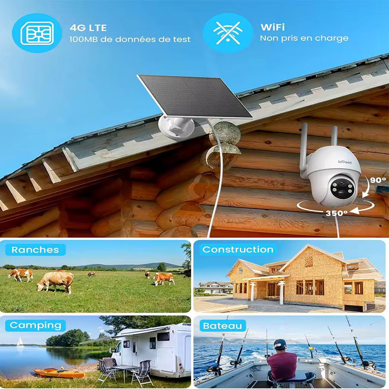 ieGeek 4G LTE Solarüberwachungskamera für den Außenbereich in Weiß mit 2K HD Auflösung, KI-Analysesystem und Nachtsicht - Bild 3
