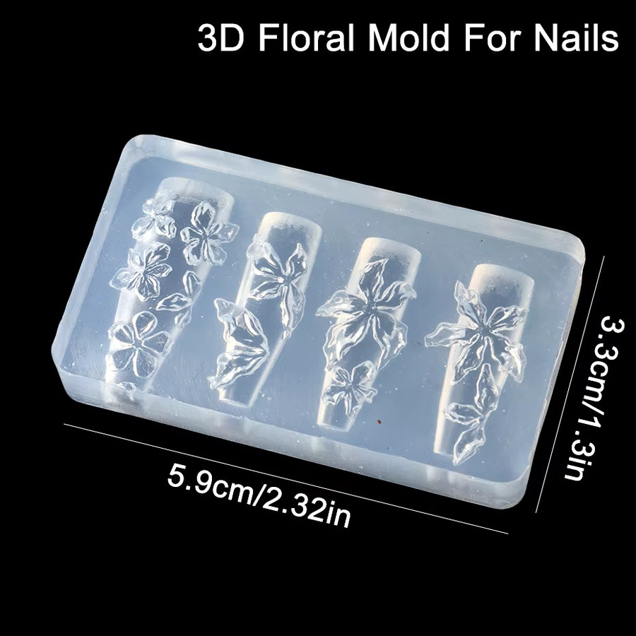 Full Beauty 3D Blumen-Silikon-Nagelform, Hibiskus-Blüten-Design - Bild 4