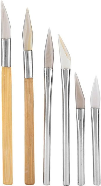 TOMTOP Messerkanten Achat Polierer Set mit Eisen Griff aus Bambus und Naturstein in Multicolour - Bild 1