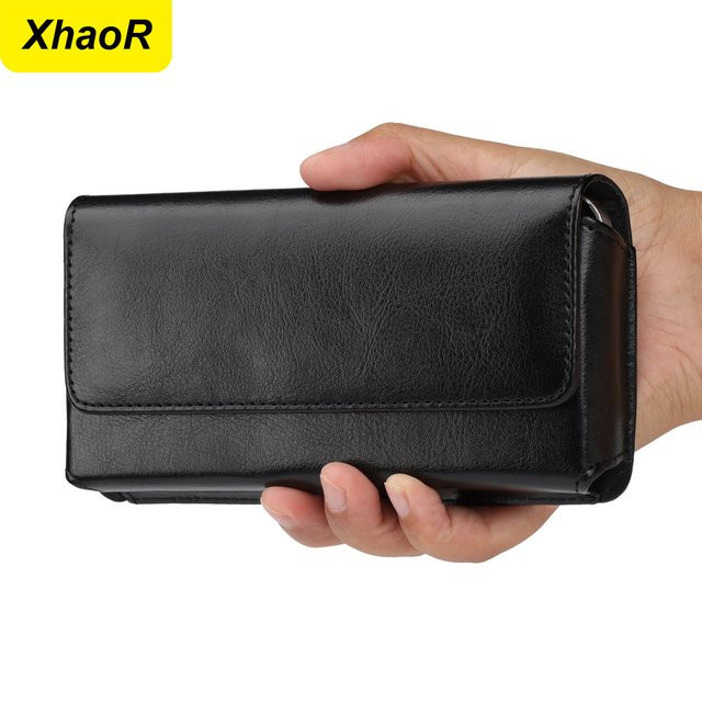 XhaoR Universal Leder Handy Holster mit Gürtelclip in Schwarz für iPhone, Samsung, Huawei und Xiaomi - Bild 1