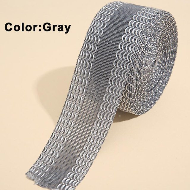 JUN JUN Selbstklebendes Hosenumschlagband zum Aufbügeln für Jeanssaum und DIY Nähen, 10 Meter, Polyester, Farben: Weiß, Grau, Blau, Schwarz - Bild 1