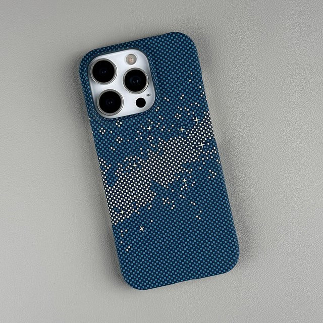 Rui Di MagSafe Magnetische Schutzhülle im Kohlefaser Kevlar Muster für iPhone 16 Plus, 15, 14, 13, 12 Pro Max, stoßfeste Rüstungsabdeckung in Schwarz oder Blau - Bild 1