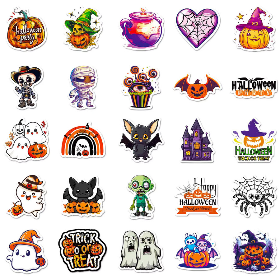 50 Stück Halloween-Aufkleber mit Trick or Treat und Vorfahren-Motiven von RecordingYourLife Store in Mehrfarbig - Bild 3