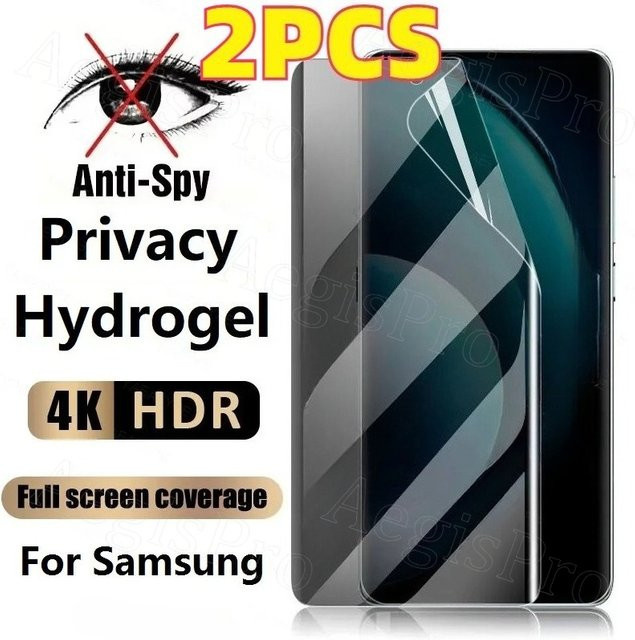 Anti-Spionage Sichtschutz Hydrogelfolie für Samsung Galaxy S21 S22 S23 S24 S25 S26 Plus Ultra transparent - Bild 1