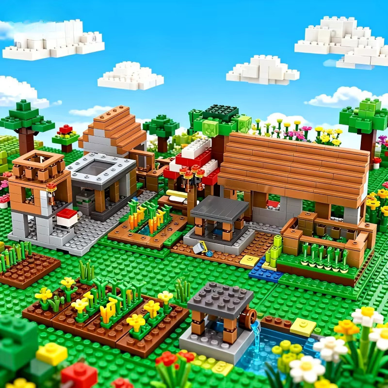SIEZYOL My World Bausteine-Set, Dorfhaus mit Bauernhof und Wasserfall - Bild 2
