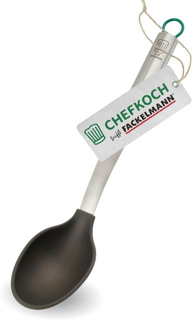 Fackelmann Chefkoch Servierlöffel München aus Edelstahl und Silikon, Schwarz, Länge: 31 cm - Bild 1