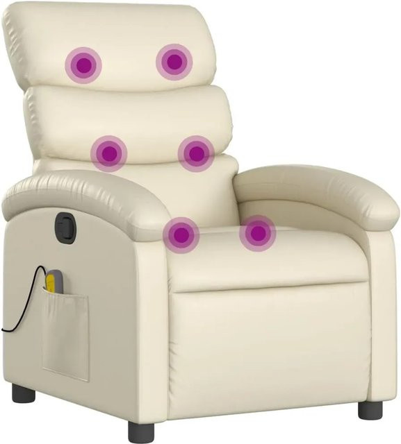 vidaXL Massagesessel in Beige aus Kunstleder mit Armlehnen - Bild 1