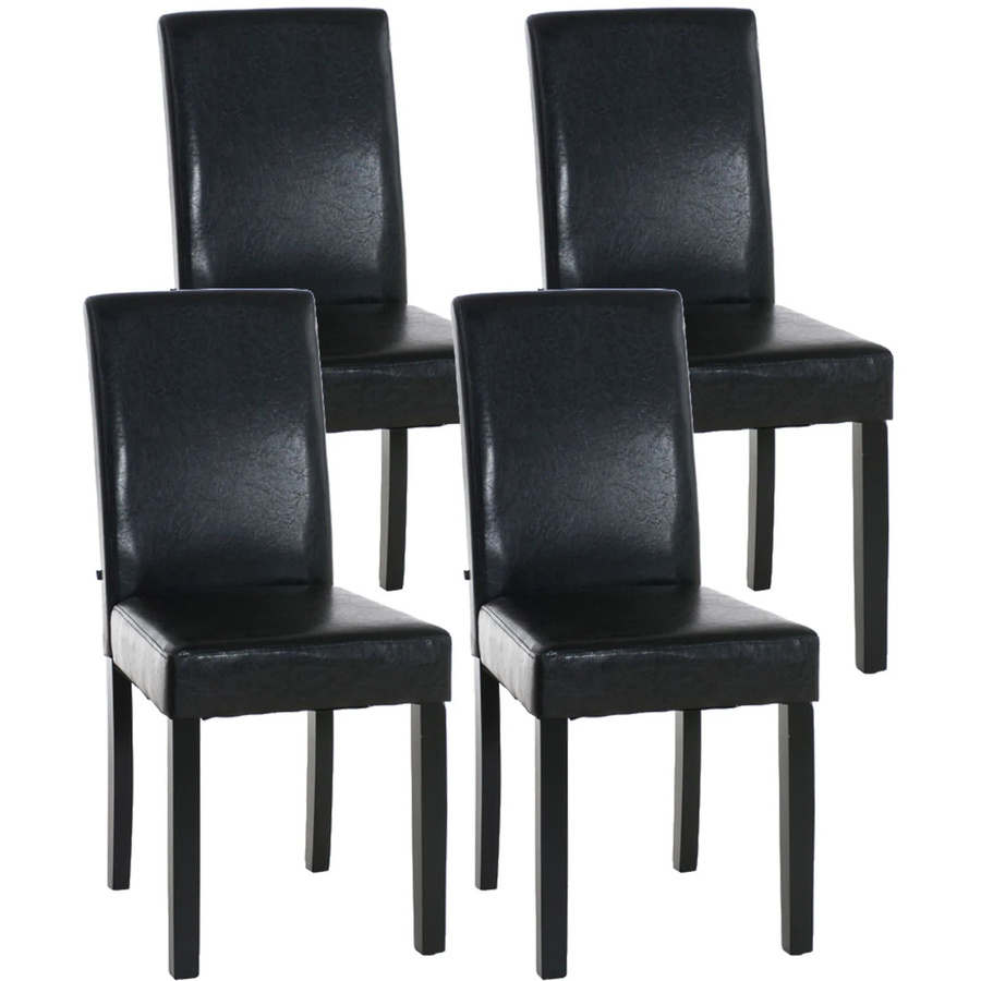 4er Set Esszimmerstühle DELUKE DALAN aus Kunstleder in Braun mit schwarzen Details, B/T/H: 41 x 47 x 91 cm - Bild 2