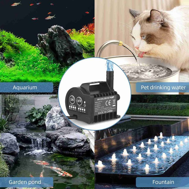 Mini 5V Wasserpumpe QR75TL von mfySpace in Schwarz mit 4 Gängen, Timing-, Beschleunigungs- und Verzögerungsfunktion, max. 600L/h Durchfluss und 2m Förderhöhe - Bild 1