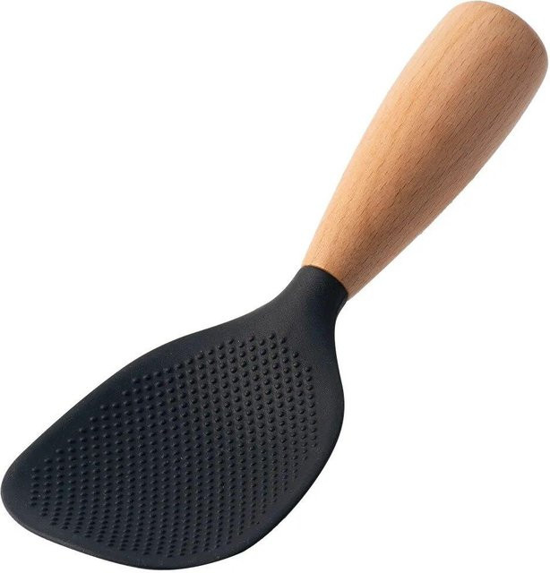 SEEQS Kochlöffel aus Silikon und Holz, hitzebeständig und antihaftbeschichtet, Schwarz - Bild 1