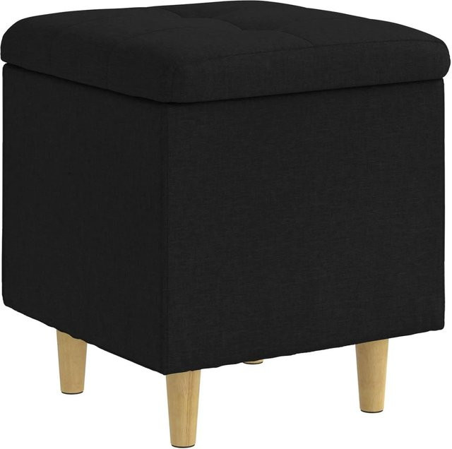 vidaXL Aufbewahrungsottomane mit Kissen in Schwarz aus Stoff, B/T/H: 40 x 40 x 45 cm - Bild 1