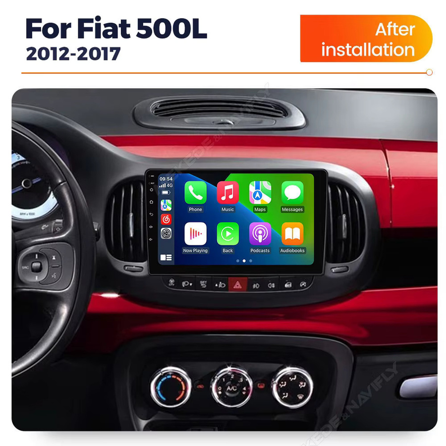 AUTOSHARK Autoradio mit kabellosem CarPlay und Android Auto für Fiat 500L 2012-2017, 2 Din Multimedia-Player mit GPS und Bluetooth, Schwarz - Bild 6