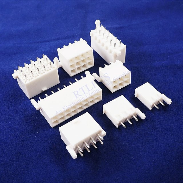 RTLECS Mini Universal Mate-N-Lok PCB-Steckverbinder, 50 Stück, gerade Durchsteckmontage, 4,14 mm Rastermaß, Farbe: Weiß - Bild 1