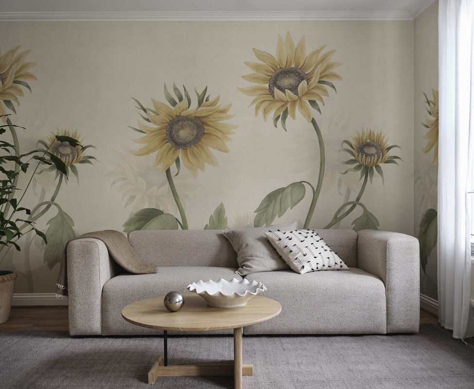 Sandberg Wandbild Sunflowers Gelb Floral im Querformat aus Papier - Bild 1