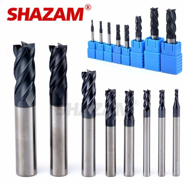 FLASH-SHAZAM Schaftfräser aus Wolframstahl für CNC-Bearbeitungen, Farbe: Silber, Durchmesser: 1,0 mm - 12,0 mm - Bild 1