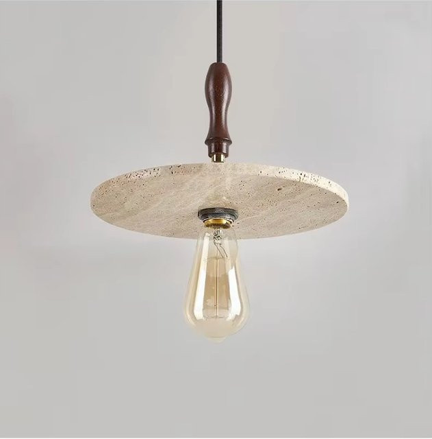 Nordische Moderne LED-Pendelleuchte aus gelbem Travertin für Wohnzimmer und Esszimmer - Bild 1