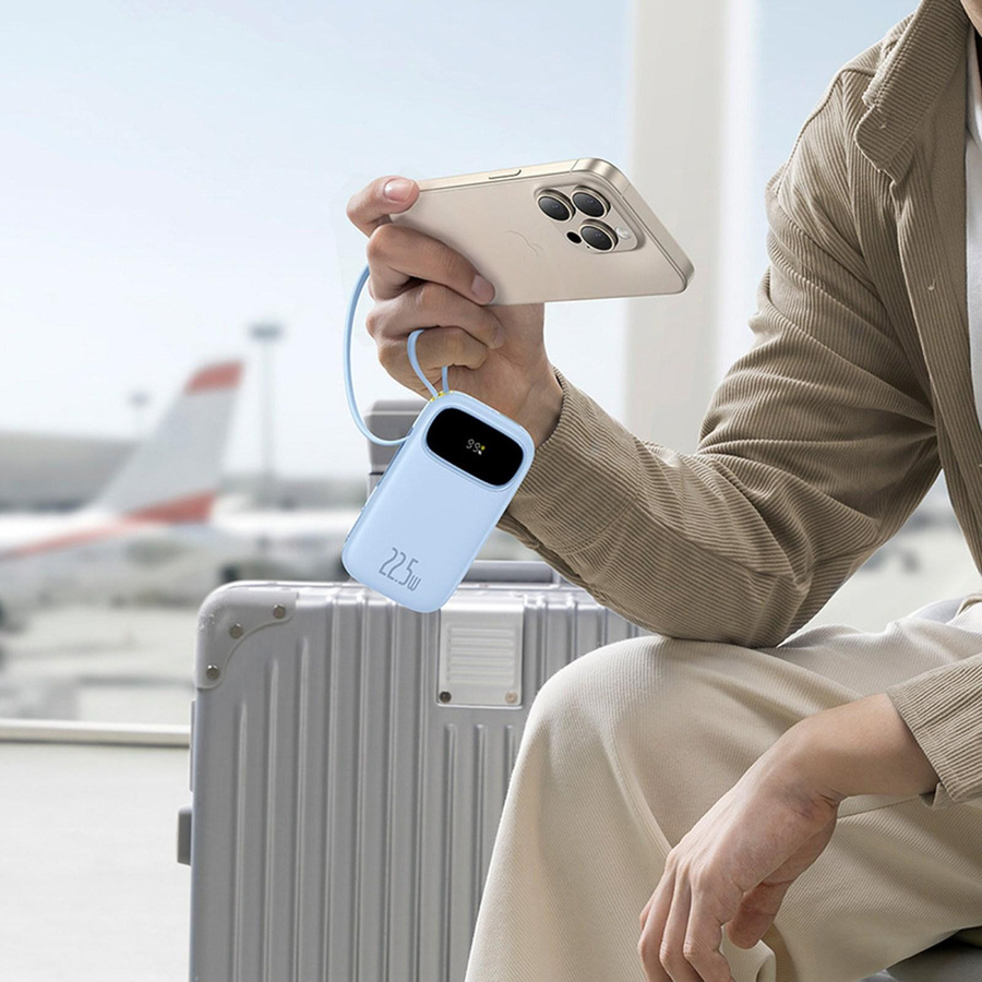 Baseus Powerbank EnerFill FC31 mit 20000mAh, 22.5W und integrierten Kabeln sowie Display, Blau - Bild 2