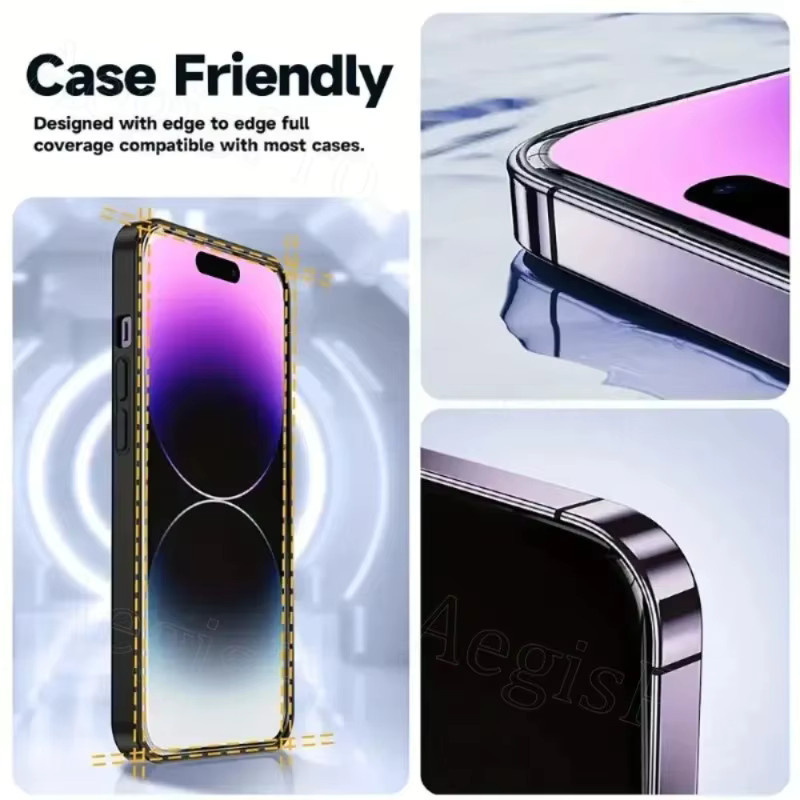 ZMZE 2 Stück HD Glänzende Schutzfolie aus gehärtetem Glas für iPhone 13 Mini, iPhone 13 und iPhone 14 Pro Max, transparent und wasserfest - Bild 3
