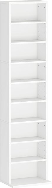 Aosom CD-Regal in Weiß mit 6 verstellbaren Einlegeböden und 9 Fächern, B/T/H: 33 x 24 x 140 cm - Bild 1