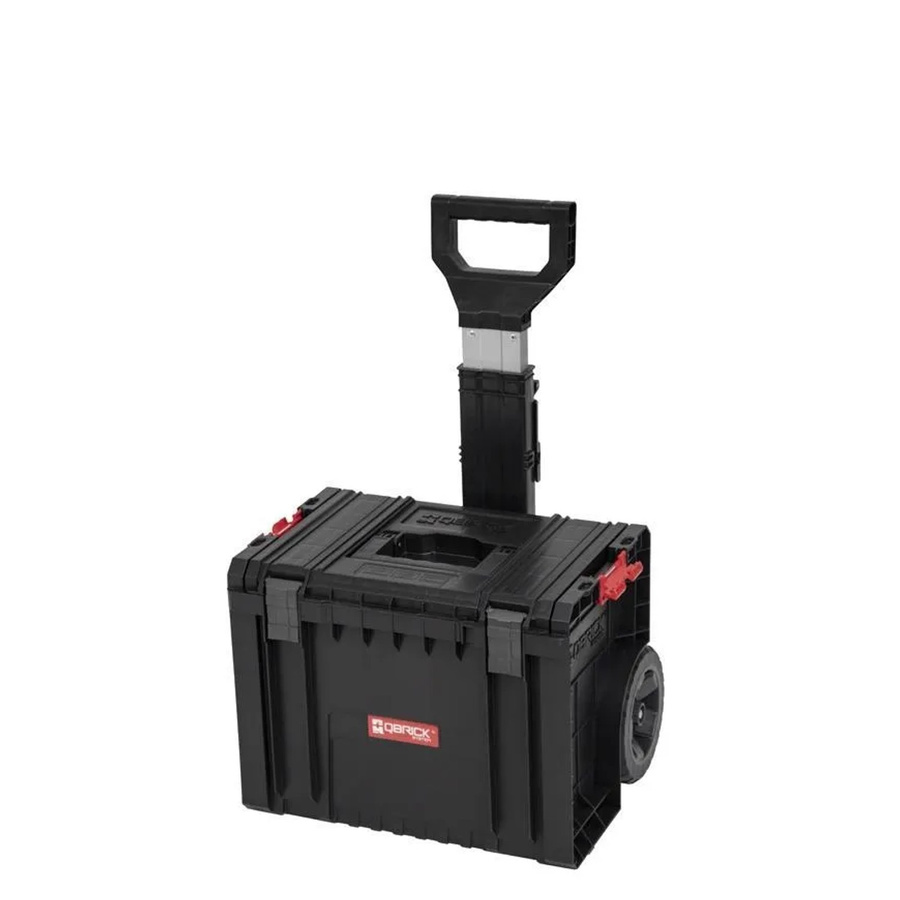 PROREGAL QBRICK Werkzeugtrolley Pro Schwarz aus Metall mit Deckel, Teleskopgriffen und Gummirädern, H x B x T: 39 x 45 x 69 cm - Bild 2