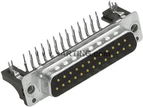 Harting D-SUB Stiftleiste 90 Grad 9-polig Silber 09661626815 zum Löten - Bild 1
