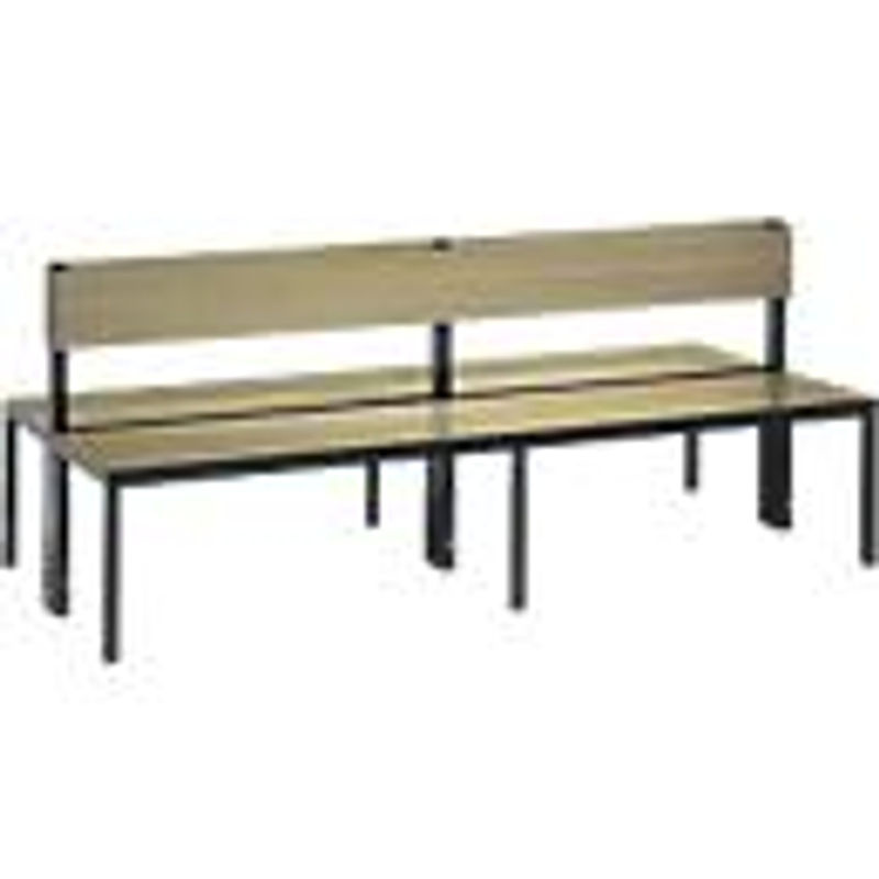C+P Sitzbank Basic Plus doppelseitig mit Rückenlehne, Dekor Eiche Sereno, Gestell Schwarzgrau, H: 79,6 cm, B: 196,0 cm, T: 76,0 cm - Bild 2