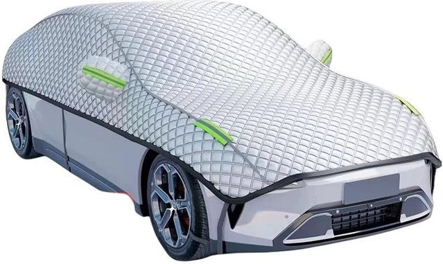 GearUp AutoMoto Universal-Autoabdeckung als Hagel-, Sonnen- und Regenschutz aus verdicktem Oxford-Stoff in Grau und Silber, Größe Large - Bild 1
