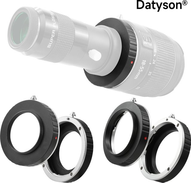Datyson Metall-Objektivadapterring für Canon EOS EF auf M42 M48 Gewinde-Teleskop in Schwarz - Bild 1