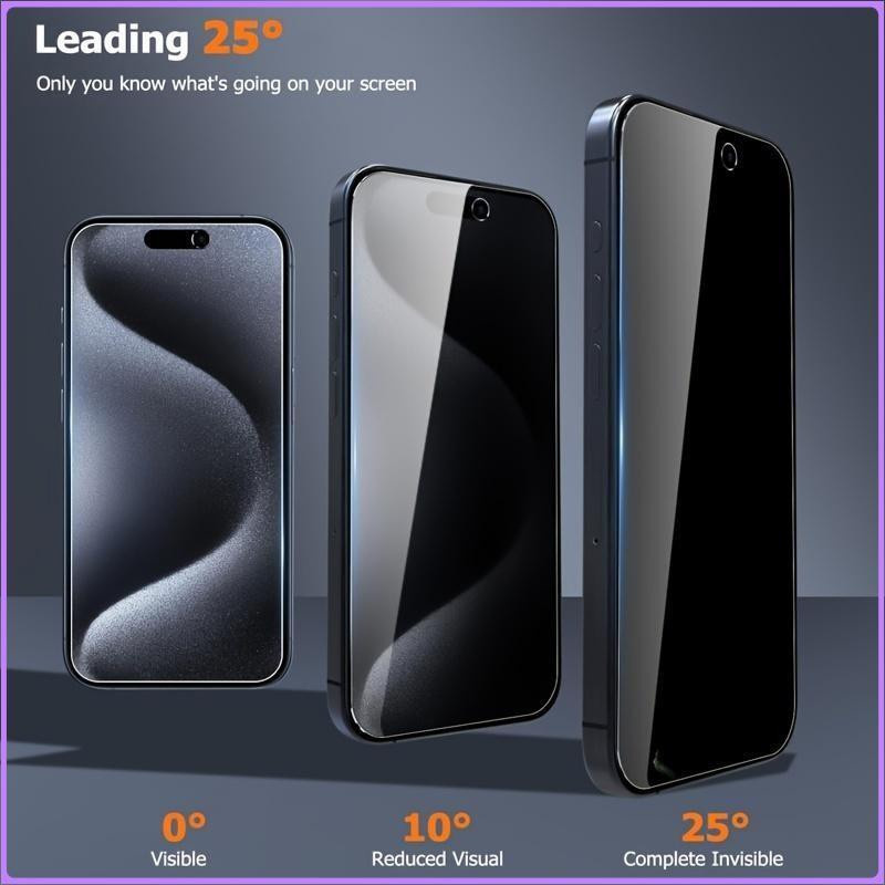 Minlai Sichtschutz Displayschutz Set für Redmi A3 und A3X, 3-5 Stück gehärtetes Glas mit Anti-Peep Funktion und Explosionsschutz, transparent - Bild 4
