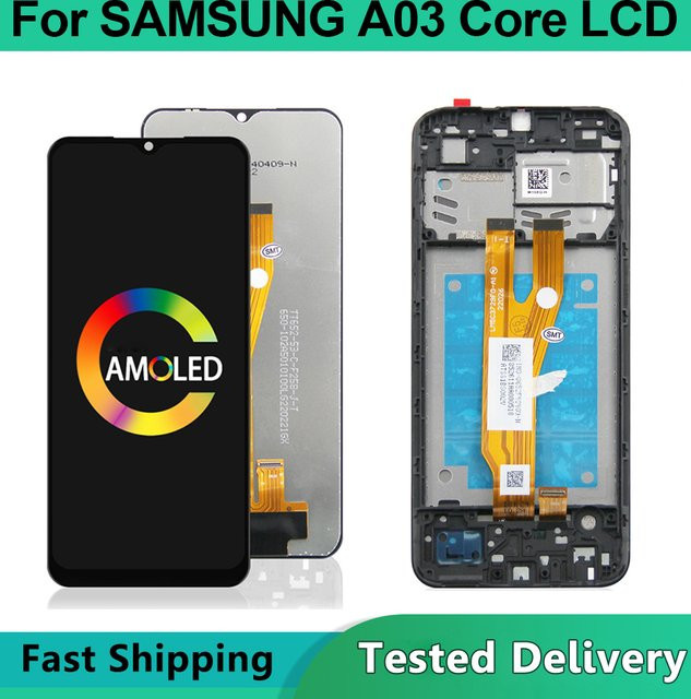 Samsung LCD-Display Touchscreen-Digitizer-Einheit mit Rahmen für A03 Core A032M A032F SM-A032F/DS in Schwarz, 6,5 Zoll - Bild 1