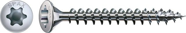 Spax Linsenkopf Holzschraube mit T-Star Plus-Antrieb aus Stahl in Silber, Durchmesser: 4,5 mm, Länge: 60 mm, 75 Stück - Bild 1