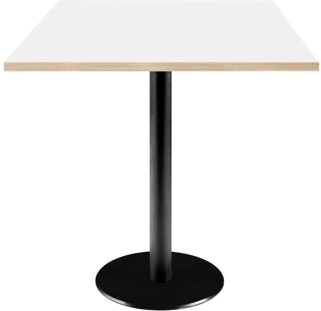 RestooTab Tisch Rome quadratisch mit weißer Platte und schwarzem Gestell, B/T/H: 70 x 70 x 75 cm - Bild 1