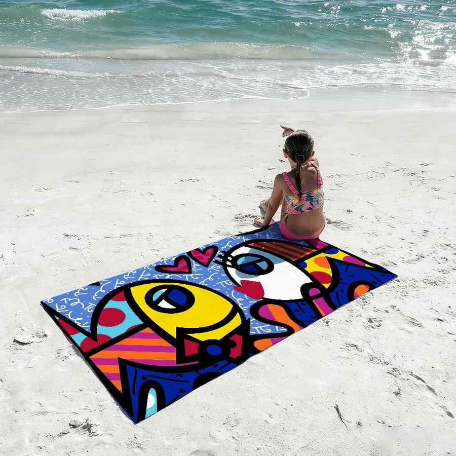 Schnelltrocknendes Kunsthandtuch R-Romero B-Britto für Dusche, Sauna, Reise und Fitness, Multicolor, Breite: 30 cm, Höhe: 60 cm - Bild 5