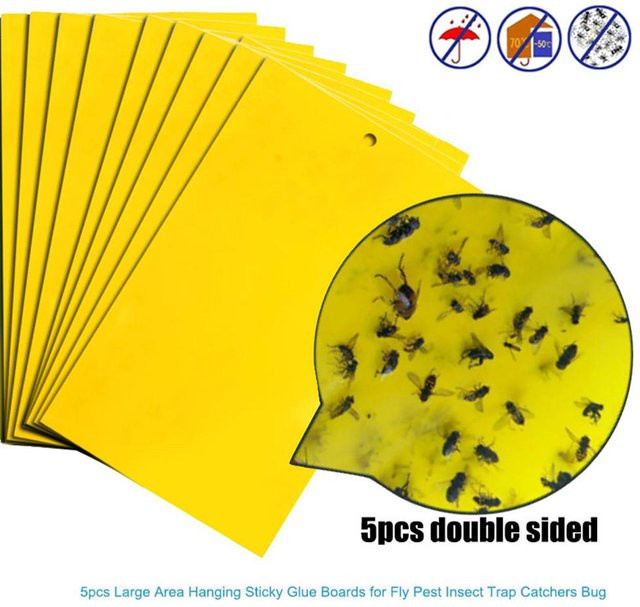 Gelbe klebrige Fliegenfallen zur Bekämpfung von Insekten, Blattläusen und Schädlingen, 10 Stück - Bild 1