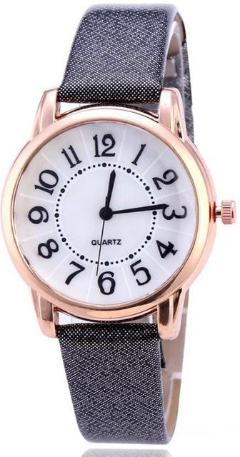 Armbanduhr Quarz, Leder, Edelstahl, Weiß, Damen - Bild 1