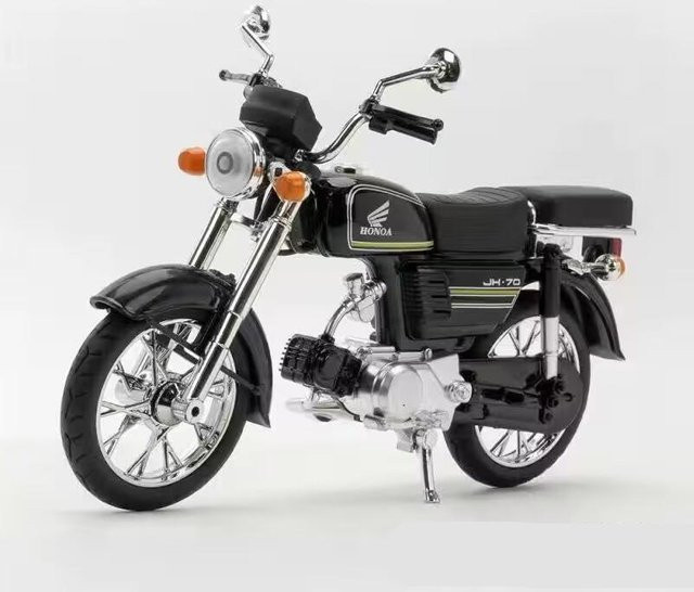 Linyi toy car Honda Jialing Jh-70 Motorradspielzeug, Maßstab 1/10, Metall, Sound- und Lichtmodell, ab 14 Jahren - Bild 1