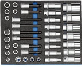 Gedore Steckschlüssel-Sortiment 2005 CT2-D 1/2" in Check-Tool-Modul, 40-teilig, Multicolor - Bild 1