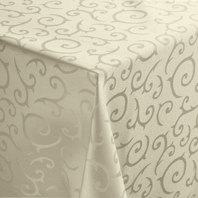 PULSIVA Tischdecke Mega quadratisch in Beige/Multicolor mit floralem Damast-Muster, Breite: 100 cm, Länge: 100 cm - Bild 1