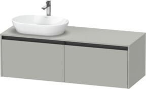 Duravit Waschtischunterschrank Ketho.2 in Grau Matt, wandhängend, Breite: 140 cm, Tiefe: 55 cm - Bild 1