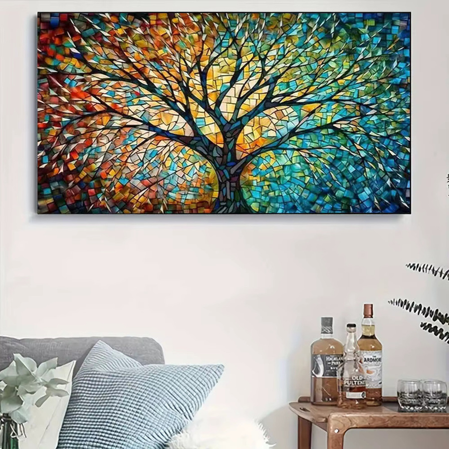 HUACAN Diamant-Mosaik-Malerei Landschaft mit Baum als Dekoration für Erwachsene in Mehrfarbig - Bild 3